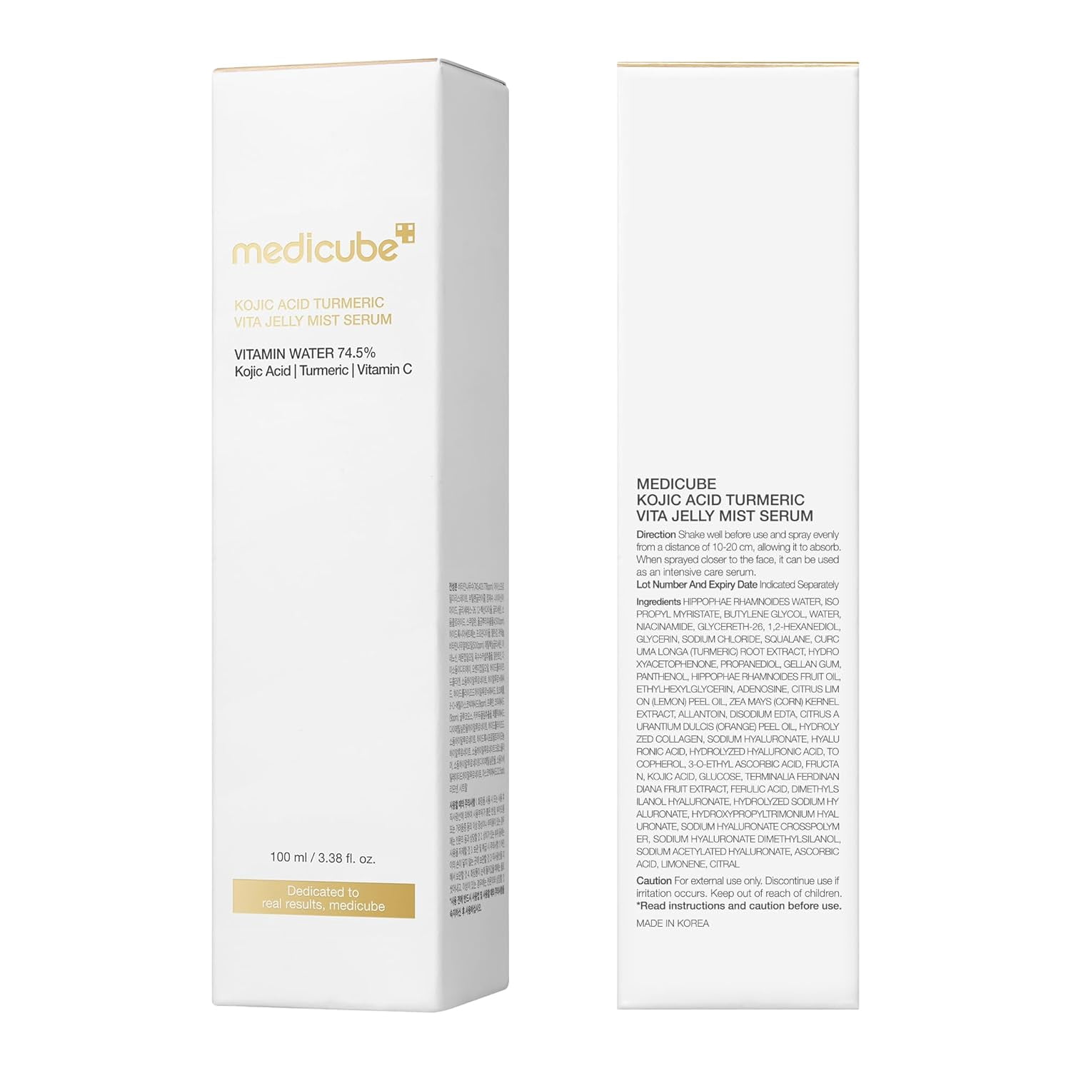 Medicube Turmeric Vitamin Gold Jelly Mist Serum, 2-in-1 Daily Facial Spray & Serum with Vitamin C, Turmeric & Panthenol, Hydrating & Calming Care, Lightweight Korean Skincare