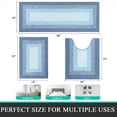 thumbnail image 2 of Ileading 3 Piece Bath Rug Set Microfiber Washable Non Slip Bathroom Rug and Mat Set, Light Blue, 2 of 14
