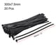 thumbnail image 2 of Correas de Cable Reutilizables de 12 Pulgadas, Nylon, Nudo Deslizante, Negro, Paquete de 20, 2 of 5