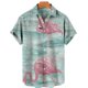 thumbnail image 3 of Camisa hawaiana de lujo para hombre, informal, con estampado de flores en 3D, mangas cortas, talla grande, con múltiples elementos, cuello abatible y botones, 3 of 5