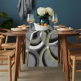 thumbnail image 2 of Sage Green Geometric Table Runner - 72 Inch Long, Kitchen Dining Table Runner Dresser Scarves, Grey Retro Abstract Striped Art Farmhouse Decor for Coffee Tables Wedding Party Banquet, 2 of 8