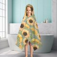 thumbnail image 6 of Green Sunflower Pattern Hooded Bath Towel，50"x30" for Ages 3 To 12 Kids, Quick Dry Lightweight Soft Microfiber Hood Beach Towel Cover Up for Kids, 6 of 7