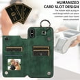 thumbnail image 4 of TECH CIRCLE For iPhone XS Max Wallet Case with Card Holder, PU Leather Kickstand Finger Grip Ring Shockproof Women Men Magnetic Protective Wallet Cover for Apple iPhone XS Max 6.5" 2018,Green, 4 of 9