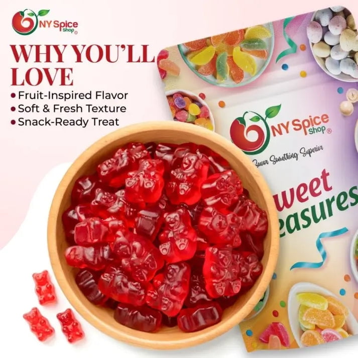 NY SPICE SHOP Wild Cherry Gummy Bears - 3 Pound - Gummy Cherry Bears - Gummies Bears Candy - Gummies Fruit Snacks - Gummi Bears Gift For All Occasions