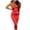 Red, variant on IROINNID Women's Sleeveless Solid Color Sheath Dress Fashion Hanging Neck Open Back Slim Band Hip Wrap Dress Square Neck Knee-Length Dress
