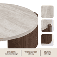 thumbnail image 6 of FOROUTIA Round Coffee Table with Faux Marble Top,Modern Walnut Legs Living Room Table, 6 of 8