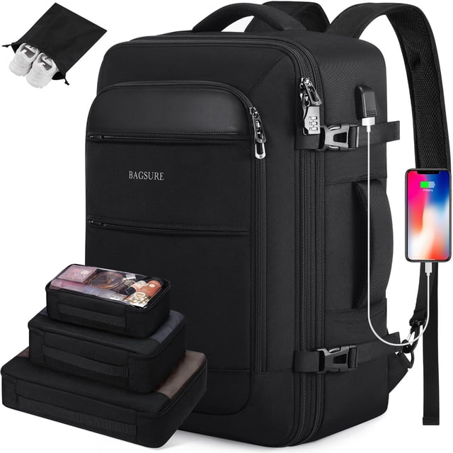 Mochila Bagsure Travel 42L para equipaje de mano con puerto USB