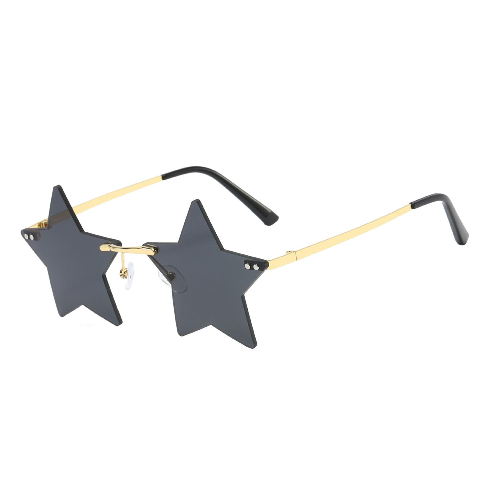 Star Glasses | Trendy UV Protection Pentagram Glasses, Gothic Rimless ...