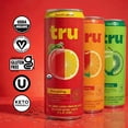 thumbnail image 4 of Tru Organic Energy Drink Variety Pack, Caffeinated Sparkling Water with Real Fruit Juice, 3 Flavors, Natural Caffeine, No Added Sugar, Keto, Vegan, Kosher, Gluten Free, 12 Fl Oz (Pack of 12), 4 of 8