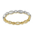 thumbnail image 4 of Precious Stars 14K Two-Tone Gold Antique-style Cubic Zirconia Eternity Band, 4 of 6
