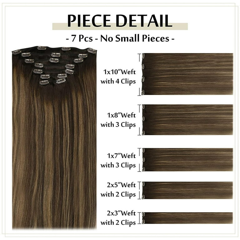 Clip In Human Hair Extensions Dark Color Best Clip In Extensions