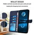 thumbnail image 5 of for iPhone 11 Pro Max Flip Wallet Case — Premium PU Leather TPU Protective Cover with Credit Card Slots Cash Slot Magnetic Anti-Scratch Shock-Absorbent Kickstand Wrist Strap Phone Case, Blue, 5 of 8