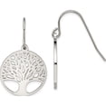 thumbnail image 1 of Stainless Steel Polished Tree Of Life Cut-Out Shepherd Hook Earrings (32.98 X 19.84) Made In China sre1139, 1 of 5