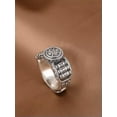 thumbnail image 6 of QQTDFG Vintage Sterling Silver 925 Prayer Wheel of Fortune Mantra Band Ring A3271-8, 6 of 9