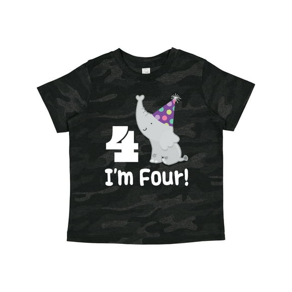 Inktastic Happy 4th Birthday Zoo Elephant Boys or Girls Toddler T-Shirt