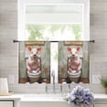 thumbnail image 2 of Bathroom Pig Sheer Curtains 54 Inches Length 2 Panels Set, Window Sheer Curtains for Living Room/Bedroom, Toilet Animals Vintage Light Filtering Rod Pocket Curtain 52'' x 54'' x 2, 2 of 7