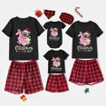 thumbnail image 1 of Pijamas familiares a juego de Navidad en julio, conjuntos de Pijamas cortos negros y rojos para mascotas, 1 of 3