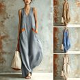 thumbnail image 2 of Quixlent Women Boho Sleeveless Maxi Dress, V Neck Flowy Long Tank Dress, Summer Casual A-line Loose Dress with Pockets, 2 of 8
