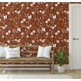 thumbnail image 5 of S4Sassy Peel and Stick Wall Covering, Vintage Floral Removable Walls Wrap - Brown Instant Wall Makeover Mural for Bathroom, Laundry Room, Closet Interior - Self-Adhesive Wallpaper Vinyl - 25"x360", 5 of 9