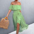 thumbnail image 4 of Vestido De Verano, Vestido De Una Pieza, Cómodo, A La Moda, Estampado De Puntos, Dobladillo Irregular Para Vacaciones, 4 of 5