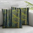 thumbnail image 3 of GOSMITH  Fall Throw Pillow Cushion Cover, Beach Autumn Forest with Thin Deciduous Trees in European Wilderness Woodland Image, Decorative Square Accent Pillow Case,Green Grey, 3 of 5