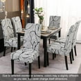 thumbnail image 2 of Pattern Chair Covers for Dining Room Set of 4, High Stretch Removable Washable Parsons Chair Slipcover for Home Party Hotel Wedding Ceremony (4PCS, Lotus Gray), 2 of 6