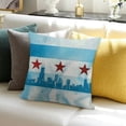 thumbnail image 3 of BANET  Chicago Skyline Throw Pillow Cushion Cover, City Flag High Rise Buildings Scenery National, Decorative Square Accent Pillow Case 22x22in, 3 of 5