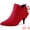 Red, variant on Women's Pointed Toe Bow Cutout Kitten Heel Ankle Boots Black 9
