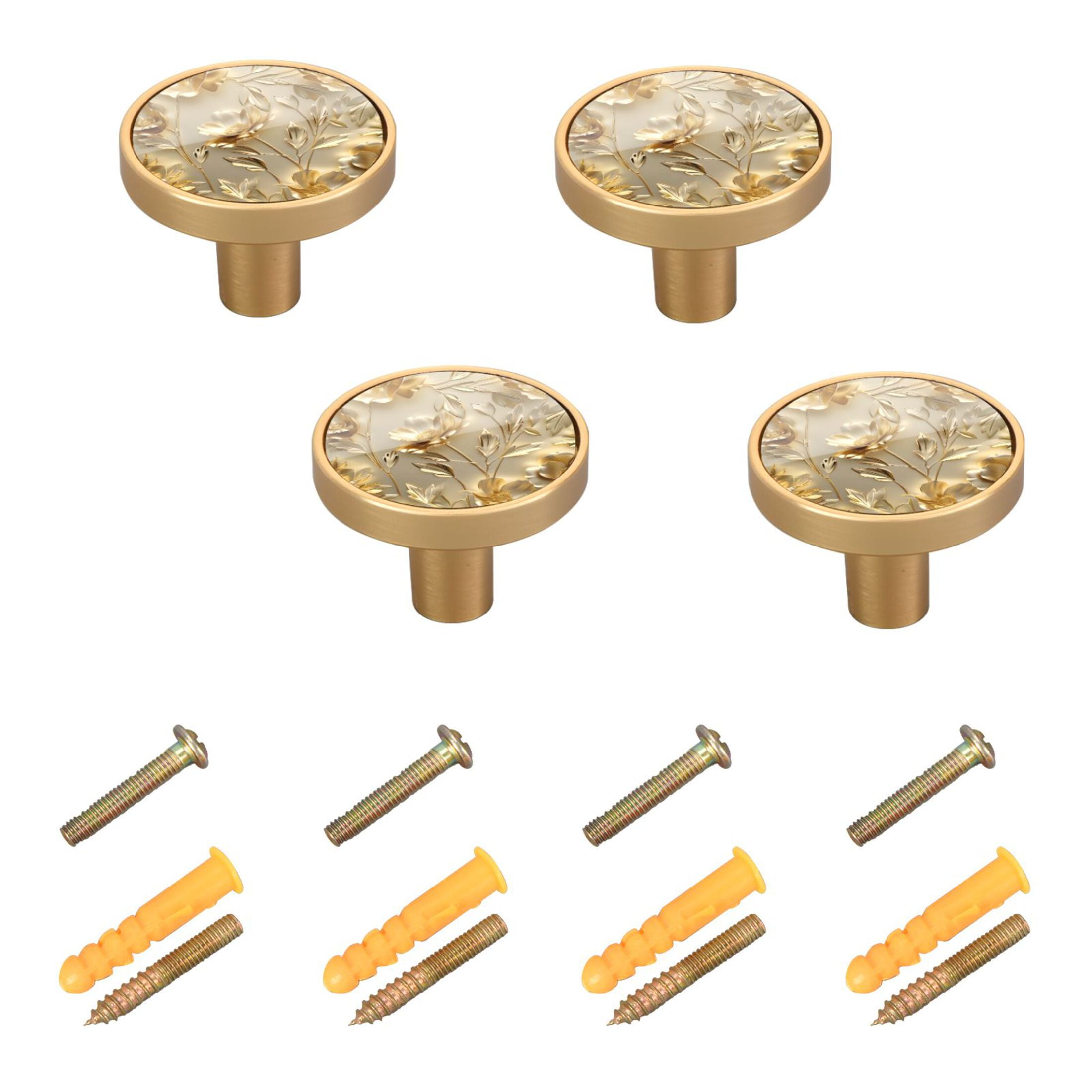 Ryvnso Luxury Gold Flower Cabinet Knobs Kitchen Door Martinique | Ubuy