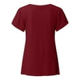 thumbnail image 4 of UANWENN Women's Casual Knot Ruched Short Sleeve T Shirt Round Neck for Spring & Summer Compression Shirt Long Sleeve Compression Shirts for Women Long Sleeve Women Workout Tops Raglan T Shirt Women, 4 of 4
