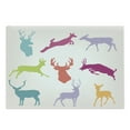 thumbnail image 1 of Antlers Cutting Board, Silhouette Arragement of Jumping Running Walking Standing Deers Wilderness Nature, Decorative Tempered Glass Cutting and Serving Board, Large Size, Green Teal, by Ambesonne, 1 of 1