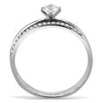 thumbnail image 3 of Women's Stainless Steel High Polished 1.75(g) CZ Clear Ring Set, 3 of 4