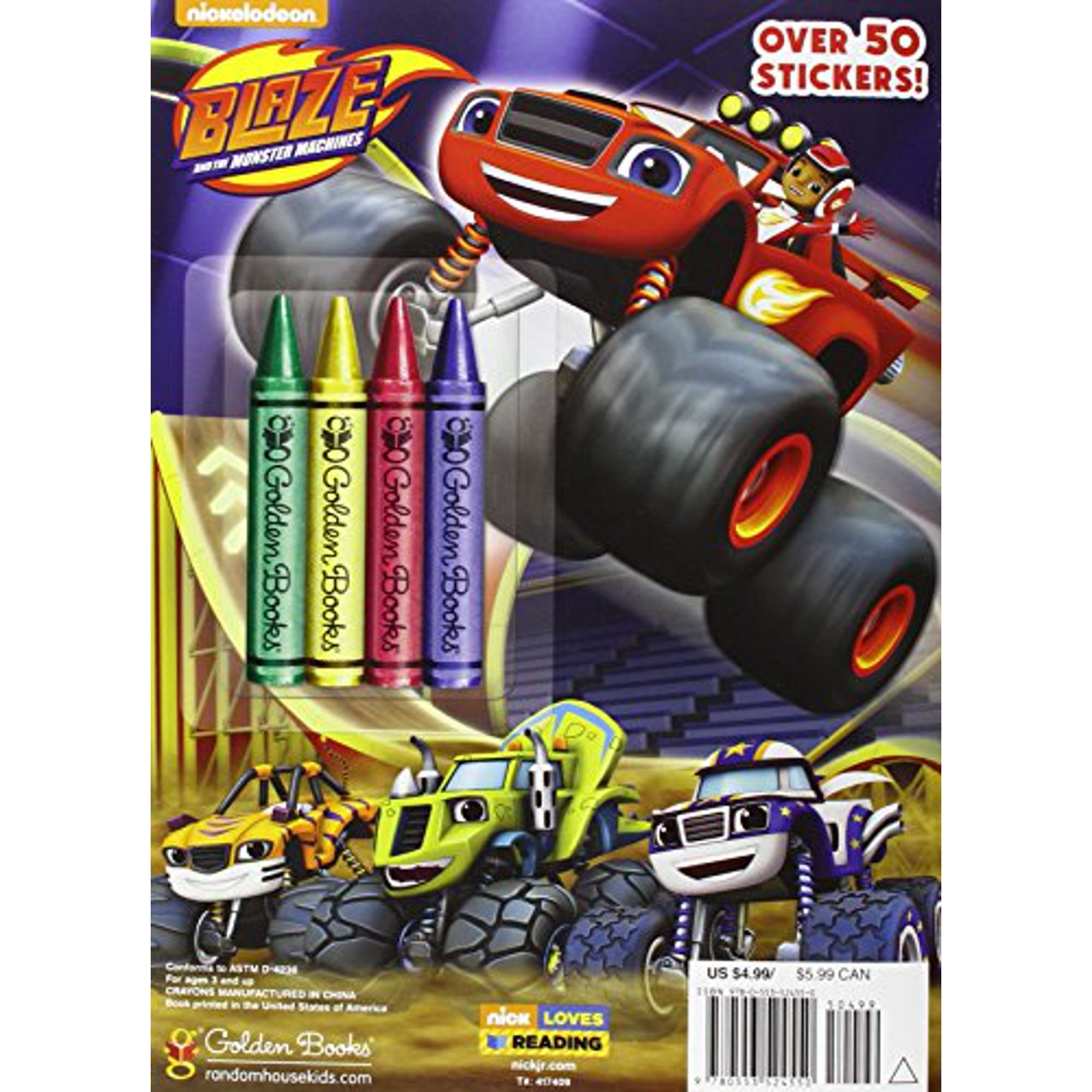 Livre Blaze Et Les Monster Machines Pleine vitesse! (Blaze et les Monster Machines) (Crayons de couleur plus et autocollant) | Walmart Canada