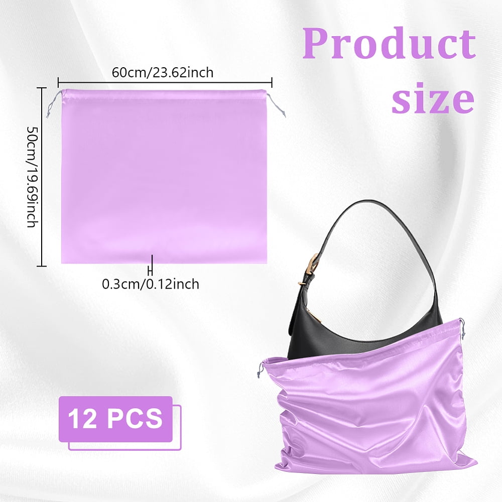Satin Fabric Shoes Storage Bags Dustproof Drawstring Pouches Packaging Pouches Rectangle Plum 50x60x0.3cm