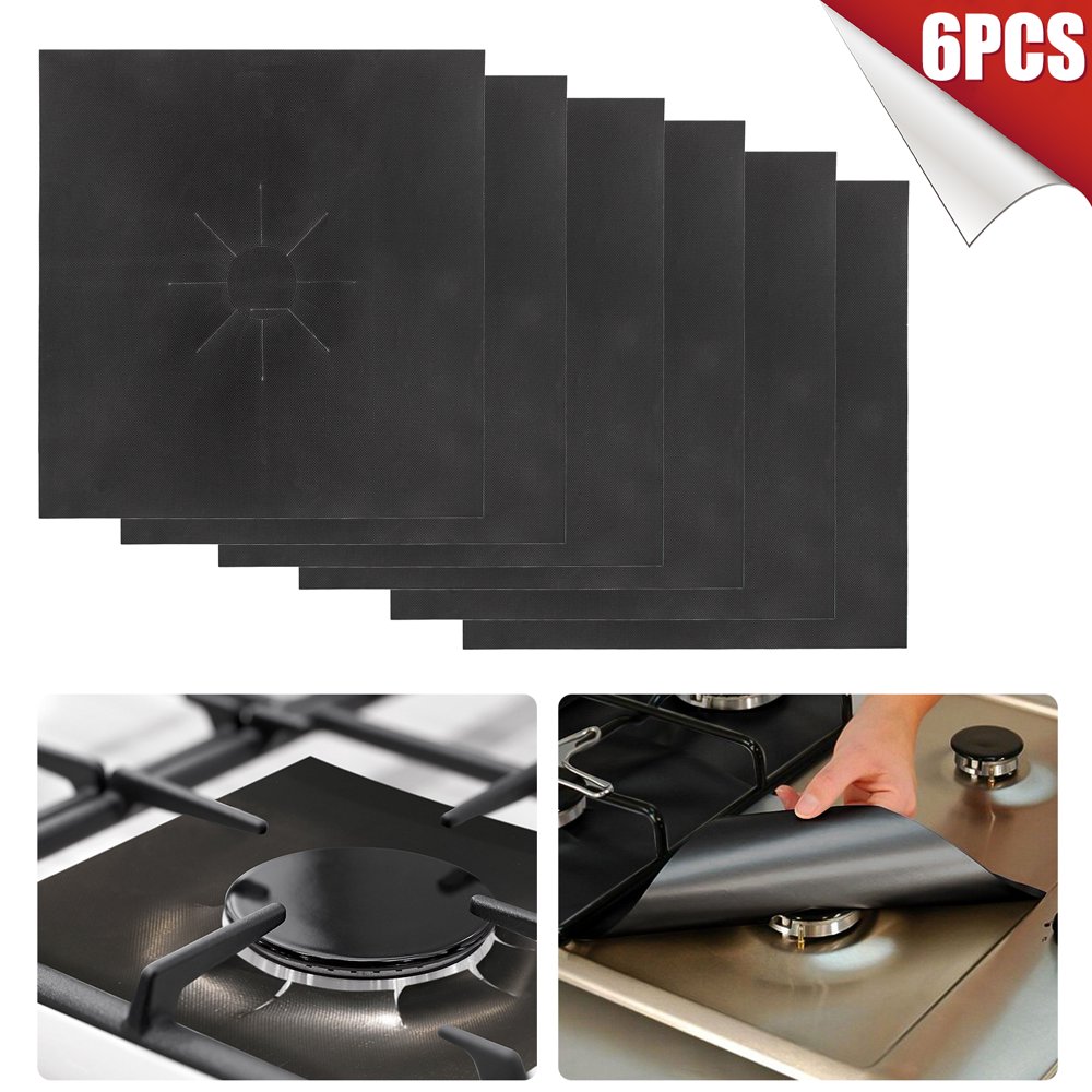 6Pack Silver Stove Burner Covers Gas Range Protectors Gas Cooktop