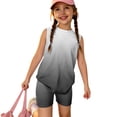 thumbnail image 7 of Summer Clothes for Child Girls Size 7 Cute Preppy Two Piece Outfits Tracksuit Casual Sleeveless T Shirts Top and Shorts Clothing Sets Black 2-3 Years, 7 of 7
