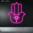 thumbnail image 2 of Glowneon Hamsa Hand Neon Sign, Hamsa Hand Led Light, Hamesh Led Decor, Hamesh Hand Decor Neon, 2 of 4