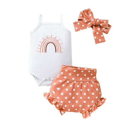 

BULLPIANO Baby Girls Sleeveless Tops＋Polka Dot Print Shorts Toddler Newborn Baby Girls Summer Outfits