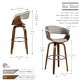 thumbnail image 5 of Porthos Home Axel Swivel Bar Stool, Suede Upholstery, Beechwood Legs, 5 of 5