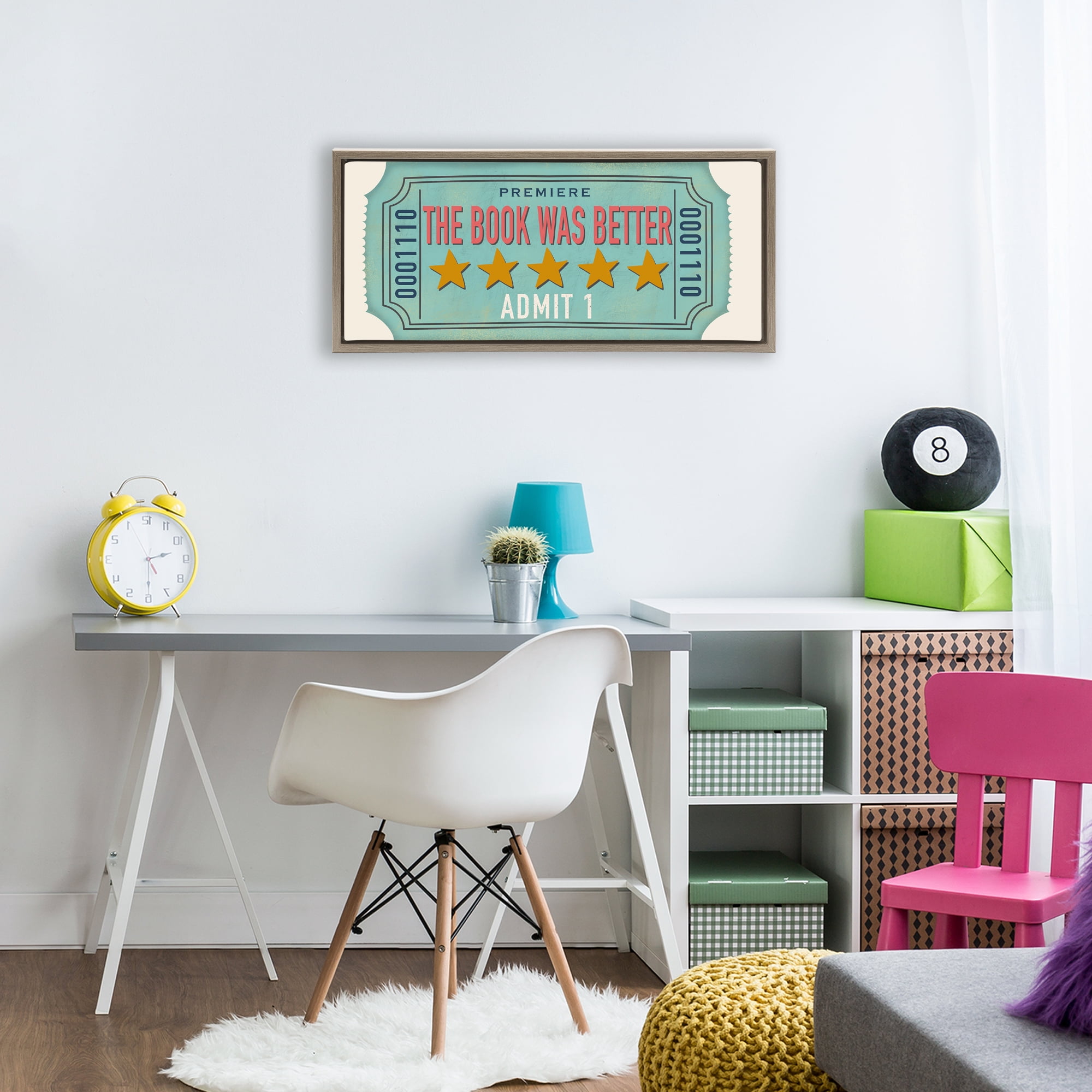 Stupell Industries The Book Was Better Brown Framed Floater Canvas Wall Art, design by Julia Frost