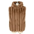 thumbnail image 5 of BiZtdJrK Sales For Today Womens Faux Fur Vest Winter Warm Short Coat Fluffy Shaggy Sleeveless Jacket Lounge Fuzzy Outerwear Brown L, 5 of 7