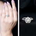 thumbnail image 3 of Rosec Jewels Lab Created Diamond Flower Ring - Cluster Engagement Ring - EF-VS Grade Certified, 925 Sterling Silver, US 4.00, 3 of 9
