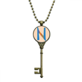 thumbnail image 1 of N Alphabet Orange Fruit Cute Pattern Key Necklace Pendant Tray Embellished Chain, 1 of 3