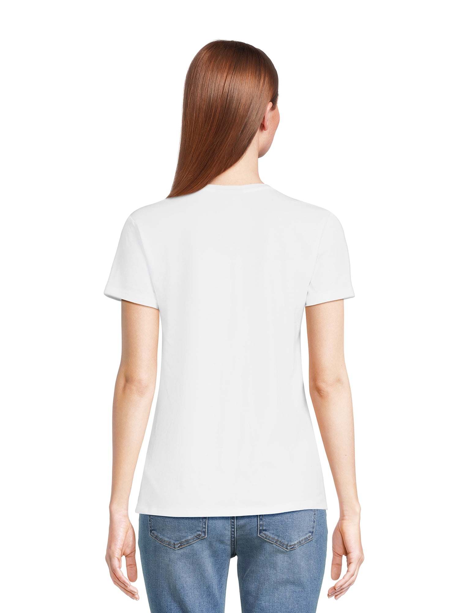 RealSize Women's V-Neck Tee with Short Sleeves, Sizes XS-3XL