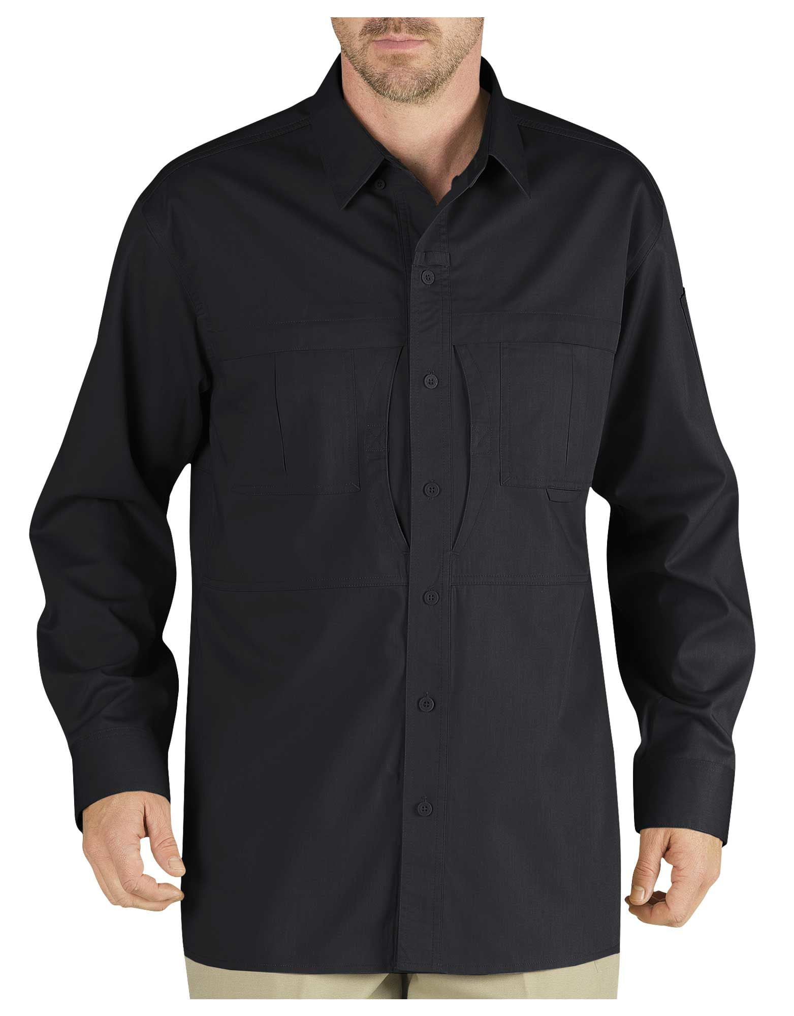 LL950 - Dickies LJ950 Men's Black Tactical Long Sleeve Shirt - Size ...