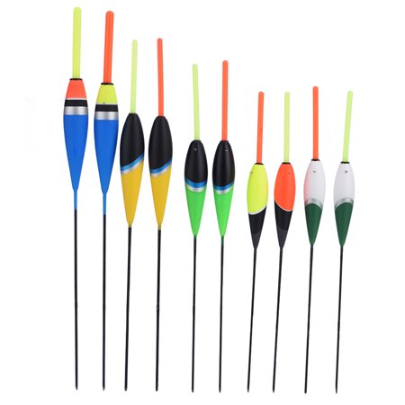 Lot 10 Flotteurs Pêche Carpe Colorés - Bobbers Flottants Avec Repos Pour Canne à Pêche