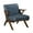 Blue+Brown, variant on Brown Finish, 22" Seat Depth / Blue Accent Chair for Living Room