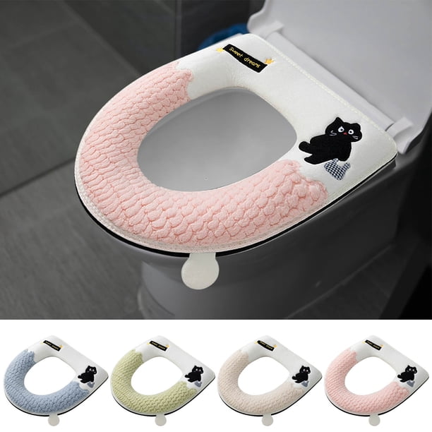 Funda de inodoro impermeable, cojín mullido y grueso, cierre de cremallera, comodidad para todo tipo de clima, para uso doméstico, diseño impermeable, material suave, esencial para el baño. Blaxill