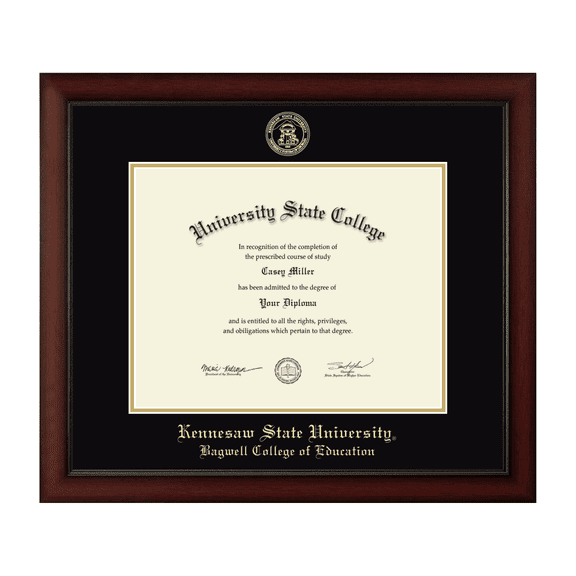 Framerly - KSU Education Diploma Frame with Black and Gold Mat