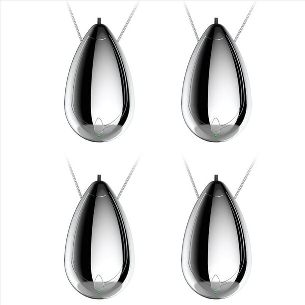 4X Mini Purificador de Aire Portátil, Purificador de Aire de Tamaño de Viaje Personal, Collar Y Purificador de Humo con Carga USB Portátil Plata